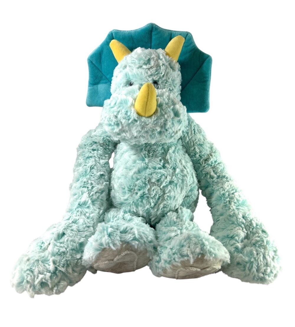 DEMDACO Heartful Hugs Triceratops Weighted Plush Dinosaur 20” Turquoise Sensory